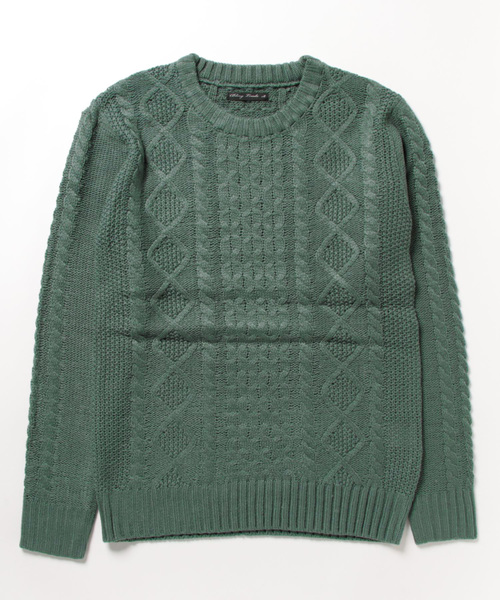 Bling Leads（ブリングリーズ）の「【Bl】【Bling Leads】ケーブルクルーニット（ニット/セーター・レディース・ブラック/ネイビー/レッド/ワインレッド/ホワイト系その他/ブラック系その他/グレー系その他/ブルー系その他/キャメル/ホワイト系その他2/ブラック系その他2/グレー系その他2/ブラウン/ベージュ/ライトパープル/ネイビー×ホワイト/ブラック×ホワイト/グリーン系/その他2/その他1/ブルーグレー・MEDIUM/LARGE/X-LARGE）」の12枚目の写真