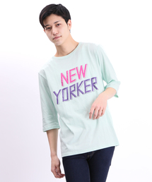 WEGO/カラーネッププリント7分袖Tシャツ