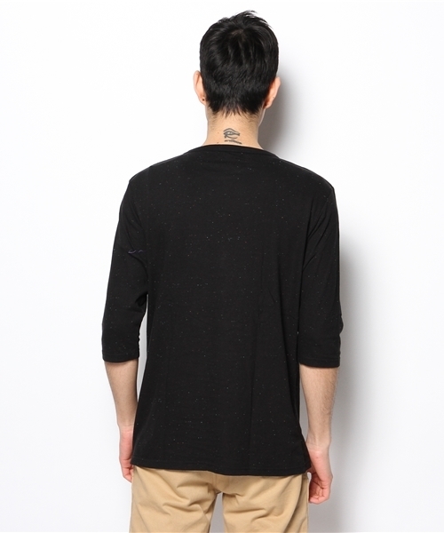 WEGO(ウィゴー)の「WEGO/カラーネッププリント7分袖Tシャツ(Tシャツ/カットソー・メンズ・ホワイト/ブラック/グリーン系その他/ネイビー・LARGE/MEDIUM)」の8枚目の写真