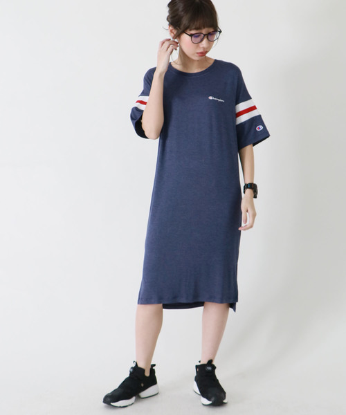 Champion(チャンピオン)の「【Champion】スリットワンピース(ワンピース・レディース・ホワイト/チャコールグレー/ネイビー・M)」の10枚目の写真