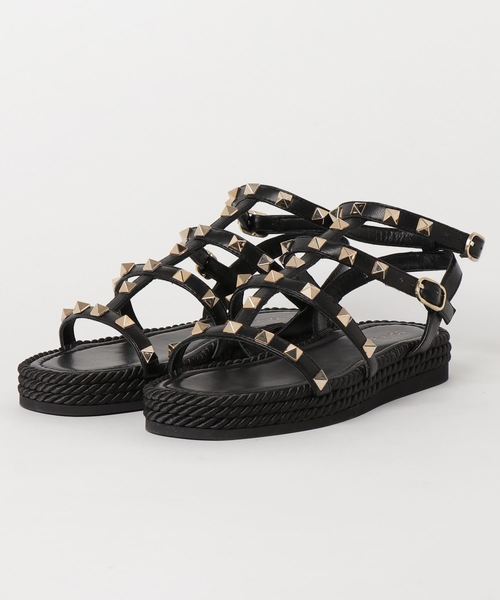 Sofia Baldi ソフィアバルディ スタッズフィッシュボーンフラットサンダル サンダル Desert Rose デザートローズ のファッション通販 Zozotown