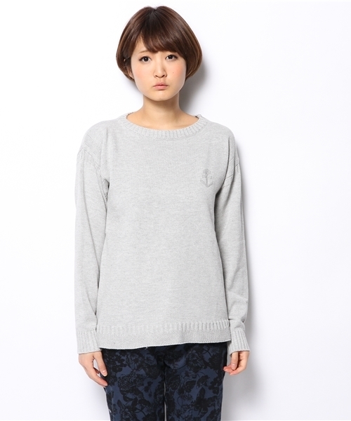 coen（コーエン）の「コットンガンジープルオーバー（ニット/セーター・レディース・ネイビー/クリーム/オフホワイト/ライトグレー・MEDIUM/LARGE）」の13枚目の写真