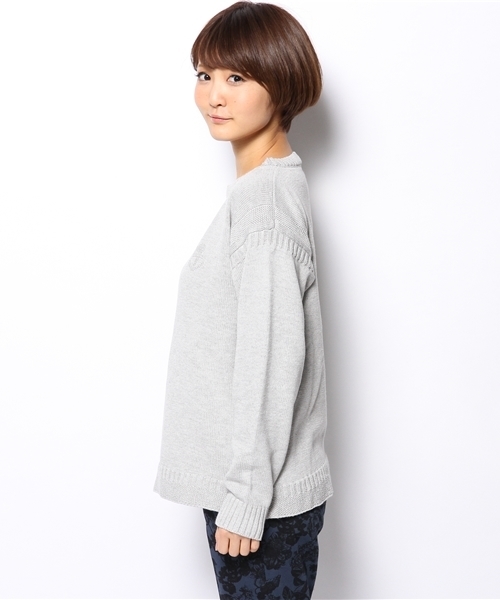 coen（コーエン）の「コットンガンジープルオーバー（ニット/セーター・レディース・ネイビー/クリーム/オフホワイト/ライトグレー・MEDIUM/LARGE）」の14枚目の写真