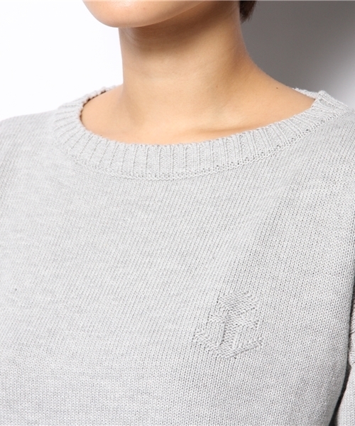 coen（コーエン）の「コットンガンジープルオーバー（ニット/セーター・レディース・ネイビー/クリーム/オフホワイト/ライトグレー・MEDIUM/LARGE）」の8枚目の写真