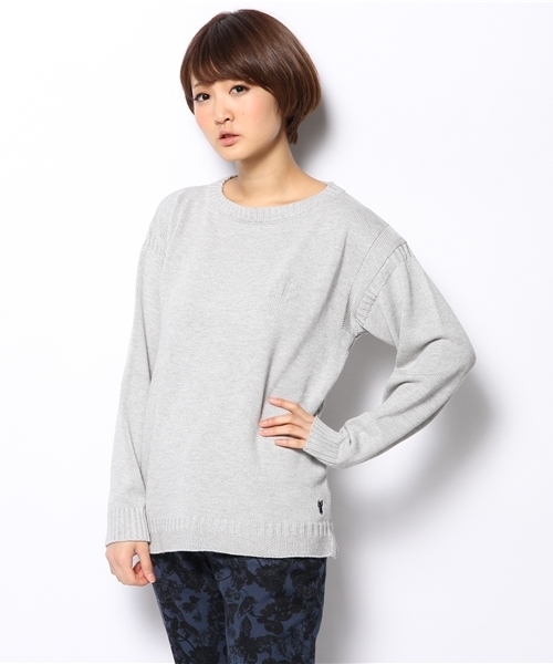 coen（コーエン）の「コットンガンジープルオーバー（ニット/セーター・レディース・ネイビー/クリーム/オフホワイト/ライトグレー・MEDIUM/LARGE）」の6枚目の写真