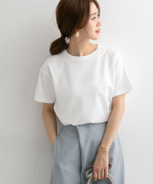 URBAN RESEARCH DOORS(アーバンリサーチドアーズ)の「スペインコットンクルーネックTシャツ(Tシャツ/カットソー)」|オフホワイト