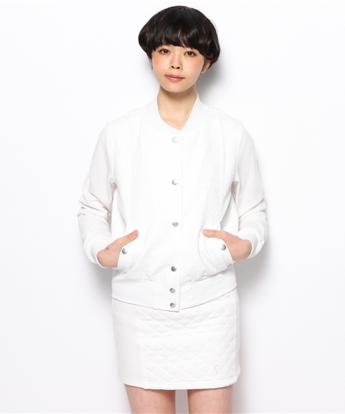 Khaju（カージュ）の「Khaju:ボタニカルジャカードブルゾン（ブルゾン・レディース・ホワイト/ブラック・ONE SIZE）」の12枚目の写真