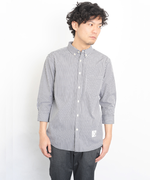 SILAS（サイラス）の「H/S GINGHAM SHIRT（シャツ/ブラウス・メンズ・ブラック/ネイビー・3/2/1）」の2枚目の写真
