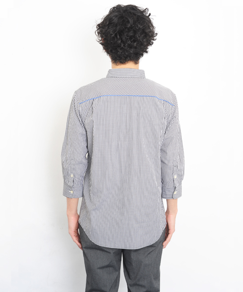SILAS（サイラス）の「H/S GINGHAM SHIRT（シャツ/ブラウス・メンズ・ブラック/ネイビー・3/2/1）」の8枚目の写真