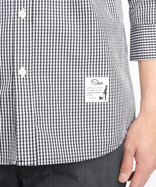 SILAS（サイラス）の「H/S GINGHAM SHIRT（シャツ/ブラウス・メンズ・ブラック/ネイビー・3/2/1）」の6枚目の写真