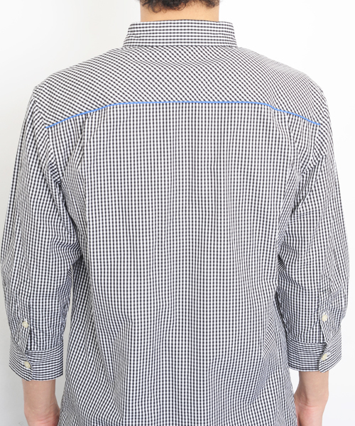 SILAS（サイラス）の「H/S GINGHAM SHIRT（シャツ/ブラウス・メンズ・ブラック/ネイビー・3/2/1）」の5枚目の写真
