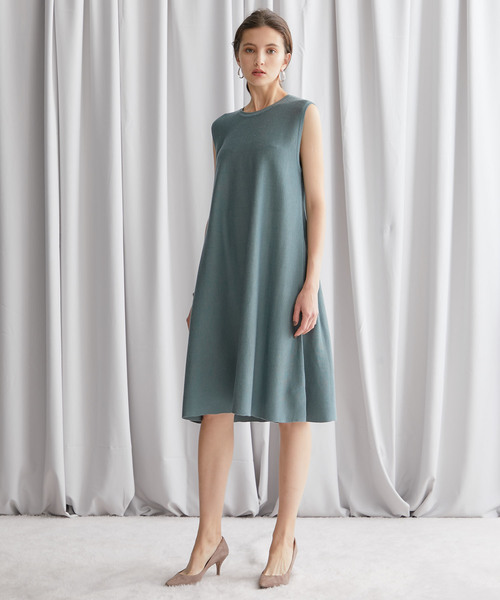 STUDIOUS（ステュディオス）の「【STUDIOUS】Aライン ノースリーブニットワンピース（ワンピース・レディース・ブラック/ベージュ/ライトブラウン/ミント・FREE）」の22枚目の写真