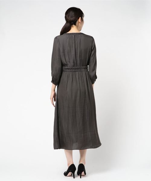 セール ワンピース ビンテージサテンv前開きワンピース ワンピース Cheek チーク のファッション