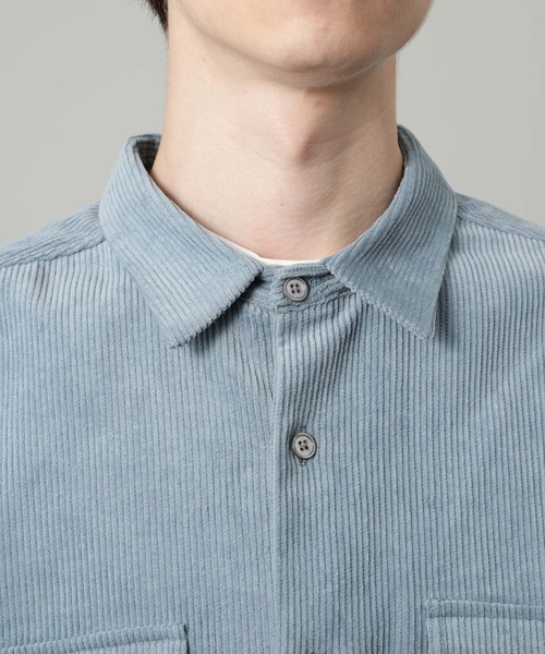 JUNRED（ジュンレッド）の「コーデュロイCPOシャツ（シャツ/ブラウス・メンズ・ベージュ/パープル/サックスブルー・S/M/L）」の7枚目の写真