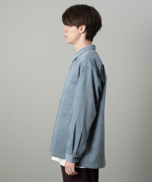 JUNRED（ジュンレッド）の「コーデュロイCPOシャツ（シャツ/ブラウス・メンズ・ベージュ/パープル/サックスブルー・S/M/L）」の5枚目の写真