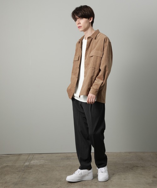 JUNRED（ジュンレッド）の「コーデュロイCPOシャツ（シャツ/ブラウス・メンズ・ベージュ/パープル/サックスブルー・S/M/L）」の12枚目の写真