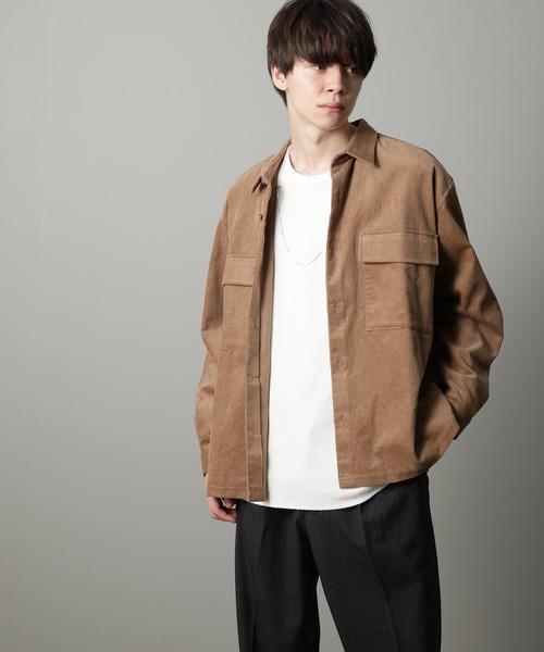 JUNRED（ジュンレッド）の「コーデュロイCPOシャツ（シャツ/ブラウス・メンズ・ベージュ/パープル/サックスブルー・S/M/L）」の15枚目の写真