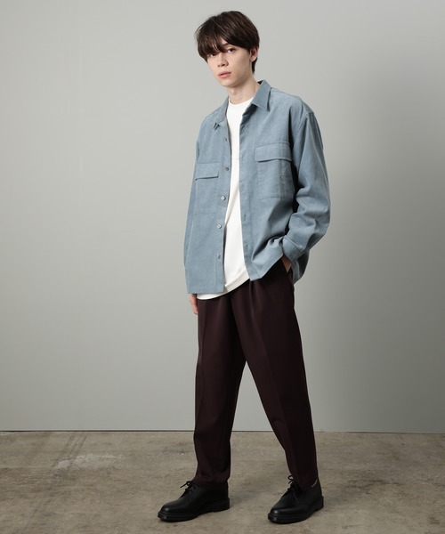 JUNRED（ジュンレッド）の「コーデュロイCPOシャツ（シャツ/ブラウス・メンズ・ベージュ/パープル/サックスブルー・S/M/L）」の13枚目の写真