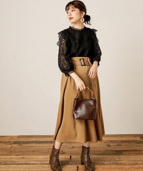 natural couture(ナチュラルクチュール)の「共ベルト付きAラインスカート(スカート・レディース・ベージュ/ボルドー/その他1/その他2・FREE)」の12枚目の写真