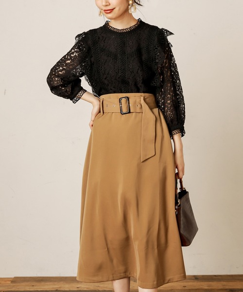 natural couture(ナチュラルクチュール)の「共ベルト付きAラインスカート(スカート・レディース・ベージュ/ボルドー/その他1/その他2・FREE)」の10枚目の写真