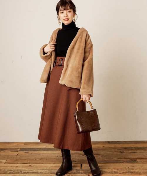 natural couture(ナチュラルクチュール)の「共ベルト付きAラインスカート(スカート・レディース・ベージュ/ボルドー/その他1/その他2・FREE)」の20枚目の写真