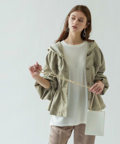 titivate（ティティベイト）の「ﾌｰﾃﾞｨﾍﾟﾌﾟﾗﾑｼﾞｬｹｯﾄ（ダウンジャケット/コート・レディース・ベージュ/モカ/ブラック/ライトカーキ/グレイッシュベージュ・M）」の5枚目の写真