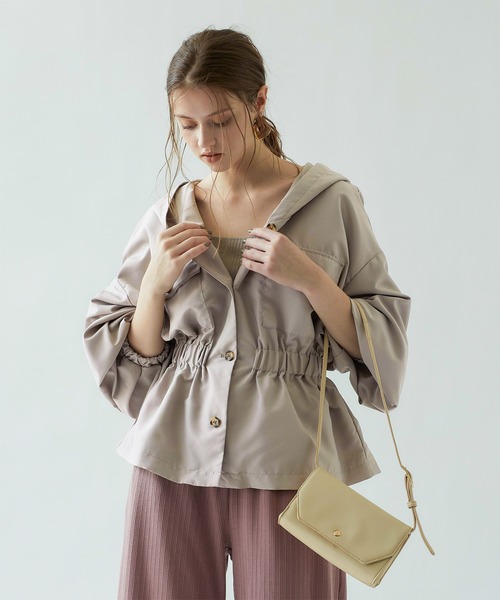 titivate（ティティベイト）の「ﾌｰﾃﾞｨﾍﾟﾌﾟﾗﾑｼﾞｬｹｯﾄ（ダウンジャケット/コート・レディース・ベージュ/モカ/ブラック/ライトカーキ/グレイッシュベージュ・M）」の4枚目の写真