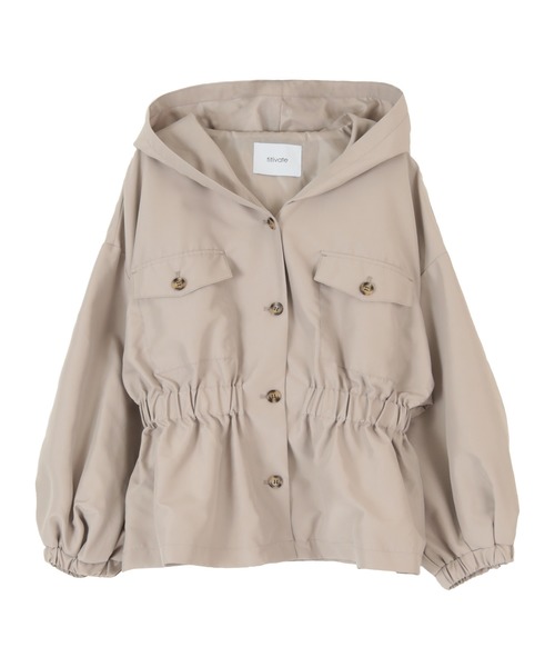 titivate（ティティベイト）の「ﾌｰﾃﾞｨﾍﾟﾌﾟﾗﾑｼﾞｬｹｯﾄ（ダウンジャケット/コート・レディース・ベージュ/モカ/ブラック/ライトカーキ/グレイッシュベージュ・M）」の19枚目の写真