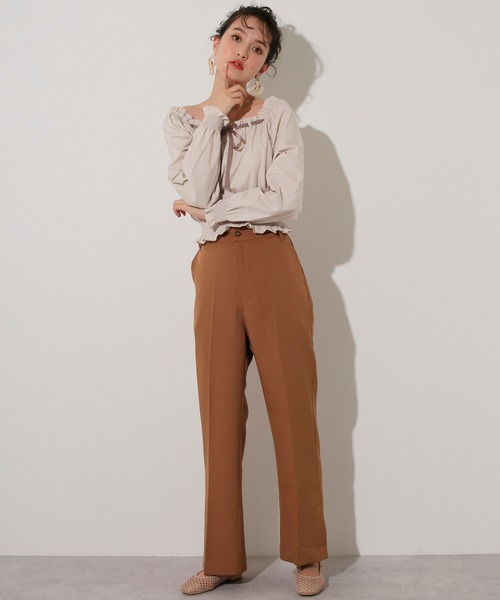 one after another NICE CLAUP(ワンアフターアナザーナイスクラップ)の「【WEB限定】リボンシャーリング2Wayブラウス(シャツ/ブラウス・レディース・オフホワイト/ベージュ/カーキ・FREE)」の20枚目の写真