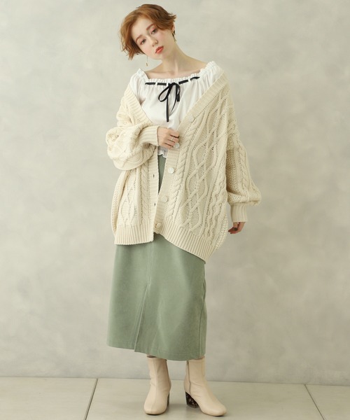 one after another NICE CLAUP(ワンアフターアナザーナイスクラップ)の「【WEB限定】リボンシャーリング2Wayブラウス(シャツ/ブラウス・レディース・オフホワイト/ベージュ/カーキ・FREE)」の14枚目の写真