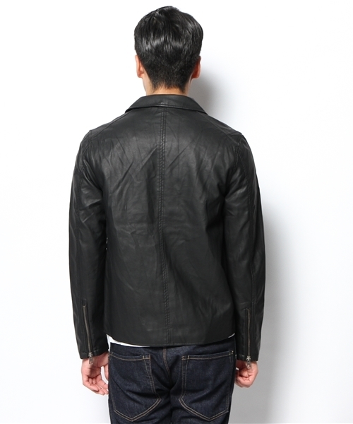 WEGO（ウィゴー）の「WEGO/フェイクレザーライダースジャケット（ライダースジャケット・メンズ・ブラック/ブラウン・LARGE/MEDIUM）」の3枚目の写真