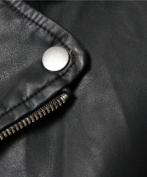 WEGO（ウィゴー）の「WEGO/フェイクレザーライダースジャケット（ライダースジャケット・メンズ・ブラック/ブラウン・LARGE/MEDIUM）」の9枚目の写真