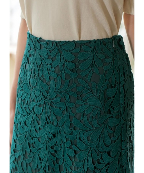 STYLE DELI（スタイルデリ）の「【LUXE】クラッシーレースAラインスカート（スカート・レディース・ブラウン/グリーン/ブルー・01/02）」の9枚目の写真
