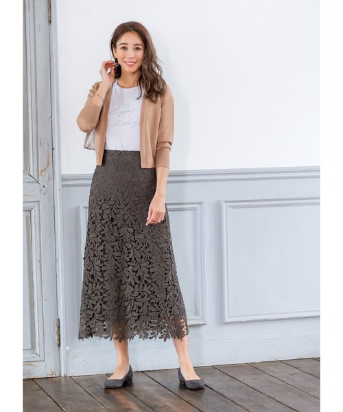 STYLE DELI（スタイルデリ）の「【LUXE】クラッシーレースAラインスカート（スカート・レディース・ブラウン/グリーン/ブルー・01/02）」の16枚目の写真