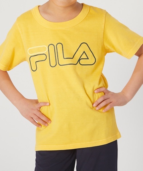 FILA（フィラ）の「【FILA/フィラ】キッズロゴプリントTシャツ/半袖　ボーイズ  ガールズ スポーティー（Tシャツ/カットソー・キッズ・ネイビー/ブラック/マスタード・150/160/130/140）」の16枚目の写真
