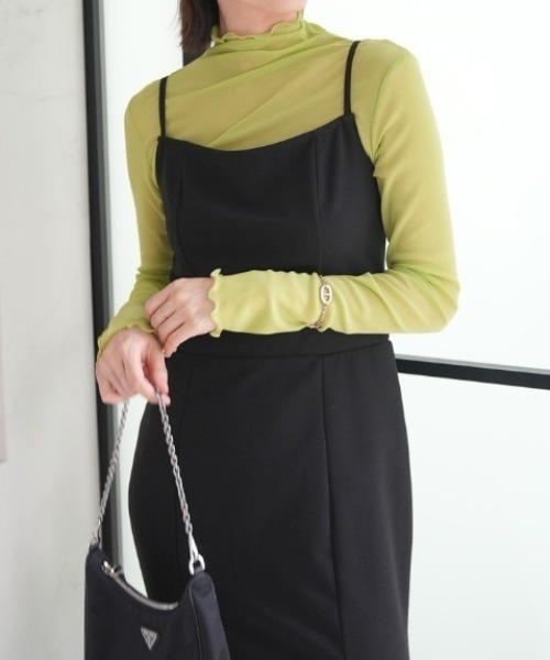 Futier land（フューティアランド）の「ハイネックシアートップス（Tシャツ/カットソー・レディース・ホワイト/ブラック/グレー/オレンジ/ライトグリーン/ピンク/ピンク系その他・FREE）」の5枚目の写真