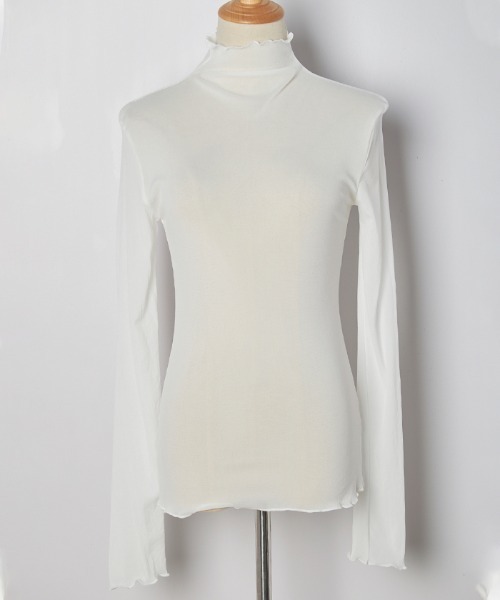 Futier land（フューティアランド）の「ハイネックシアートップス（Tシャツ/カットソー・レディース・ホワイト/ブラック/グレー/オレンジ/ライトグリーン/ピンク/ピンク系その他・FREE）」の8枚目の写真