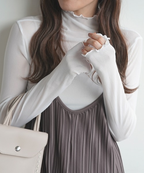 Futier land（フューティアランド）の「ハイネックシアートップス（Tシャツ/カットソー・レディース・ホワイト/ブラック/グレー/オレンジ/ライトグリーン/ピンク/ピンク系その他・FREE）」の16枚目の写真