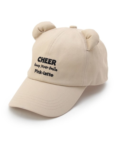くま耳ロゴキャップ キャップ Pink Latte ピンクラテ のファッション 帽子 キャップ セール