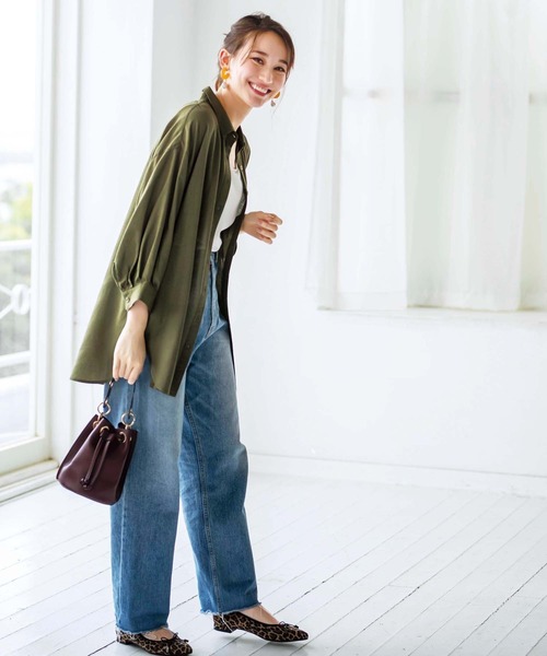 BELLUNA PLUS（ベルーナ）の「涼感麻入り素材シャツジャケット（シャツ/ブラウス・レディース・ネイビー/オフホワイト/カーキ/ターコイズブルー・MEDIUM/LARGE/X-LARGE/XXX-LARGE/XXXX-LARGE/XX-LARGE）」の11枚目の写真