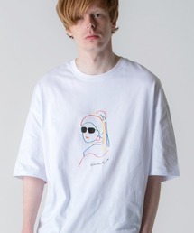 rehacer | rehacer : With a Pearl Earring On Wide Loose Body / ウイズ ア パールイヤリング オン ワイドルーズボディー(Tシャツ/カットソー)