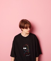 rehacer | rehacer : With a Pearl Earring On Wide Loose Body / ウイズ ア パールイヤリング オン ワイドルーズボディー(Tシャツ/カットソー)