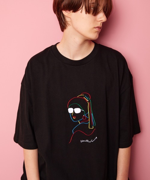rehacer : With a Pearl Earring On Wide Loose Body / ウイズ ア パールイヤリング オン ワイドルーズボディー（Tシャツ/カットソー）｜rehacer（レアセル）