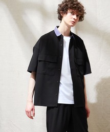 EMMA CLOTHES | 【セットアップ】ブライトポプリン レギュラーカラーシャツ オーバー ドレープ CPOシャツ&ワイドアンクルシェフパンツ ワンマイルウェア(シャツ/ブラウス)