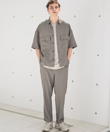 EMMA CLOTHES | 【セットアップ】ブライトポプリンレギュラーカラーオーバーCPOシャツ&ワイドアンクルシェフパンツ(シャツ/ブラウス)