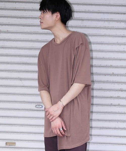 revertical(リバーティカル)の「ガーゼレイヤードビッグTシャツ(Tシャツ/カットソー・メンズ・モカ/カーキ/ブラック/グレー・M/L)」の7枚目の写真