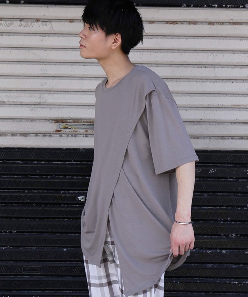 revertical(リバーティカル)の「ガーゼレイヤードビッグTシャツ(Tシャツ/カットソー・メンズ・モカ/カーキ/ブラック/グレー・M/L)」の8枚目の写真
