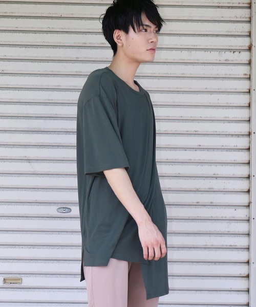 revertical(リバーティカル)の「ガーゼレイヤードビッグTシャツ(Tシャツ/カットソー・メンズ・モカ/カーキ/ブラック/グレー・M/L)」の16枚目の写真
