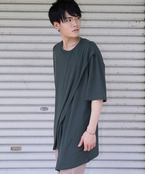 revertical(リバーティカル)の「ガーゼレイヤードビッグTシャツ(Tシャツ/カットソー・メンズ・モカ/カーキ/ブラック/グレー・M/L)」の9枚目の写真