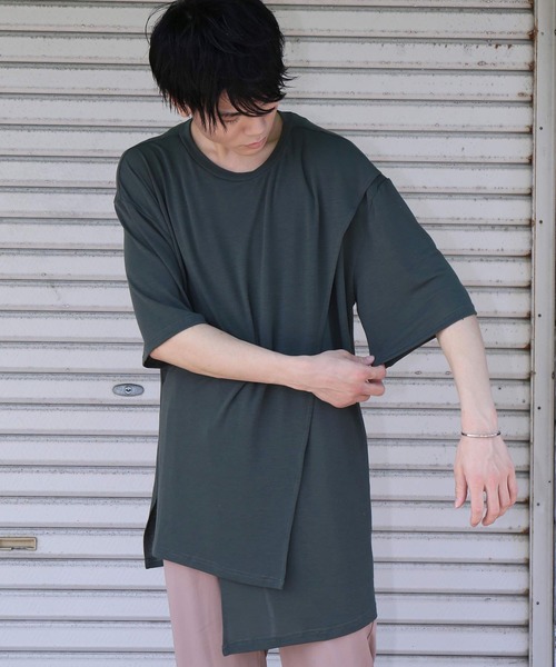 revertical(リバーティカル)の「ガーゼレイヤードビッグTシャツ(Tシャツ/カットソー・メンズ・モカ/カーキ/ブラック/グレー・M/L)」の14枚目の写真